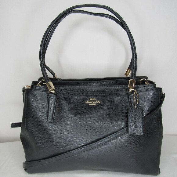Coach Black Pebbled Leather STANTON Carryall Bag Tote - Picture 1 of 11